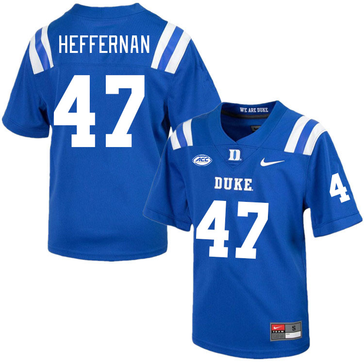 Men #47 Joe Heffernan Duke Blue Devils College Football Jerseys Stitched Sale-Royal